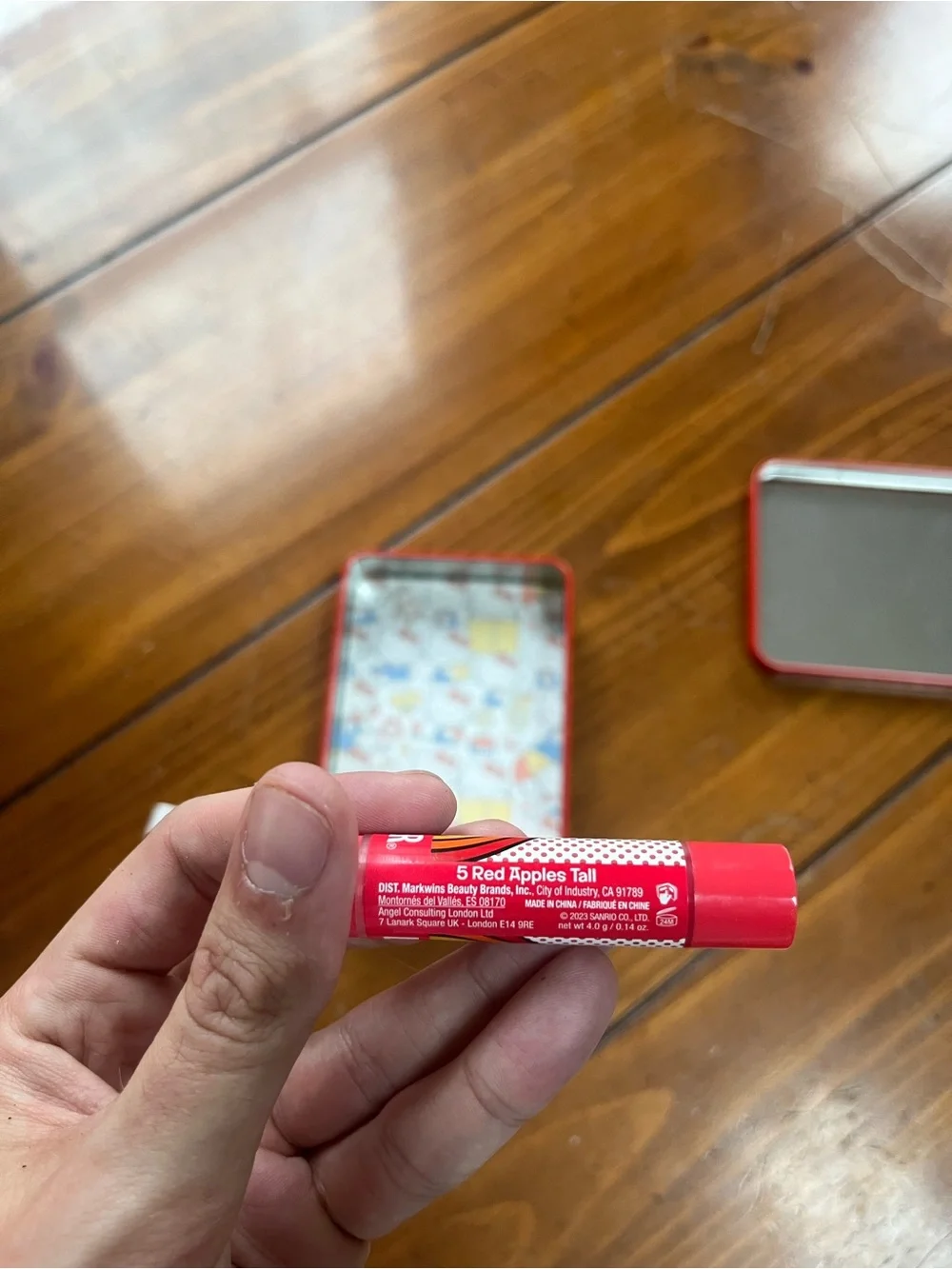 Hello Kitty Lip Smacker Collectible Tin - Red/White with 8 Lip Smackers